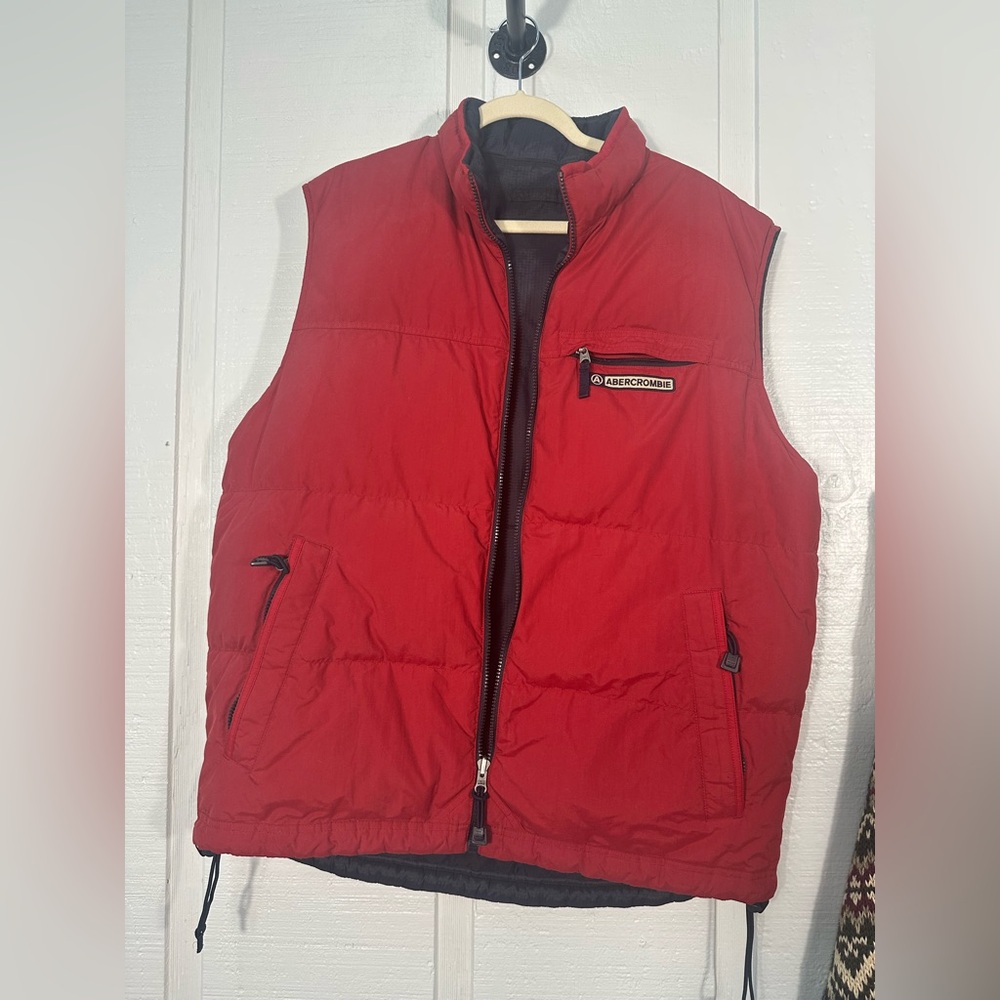 Vintage ABERCROMBIE & FITCH REVERSIBLE DOWN PUFFER VEST No Size EUC